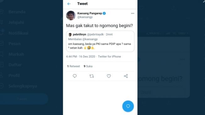 Cuitan Kaesang bikin netizen ciut nyali (Twitter)