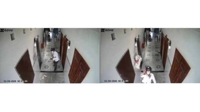Cuplikan pria sabotase CCTV dalam kosan (instagram.com/memomedsos)