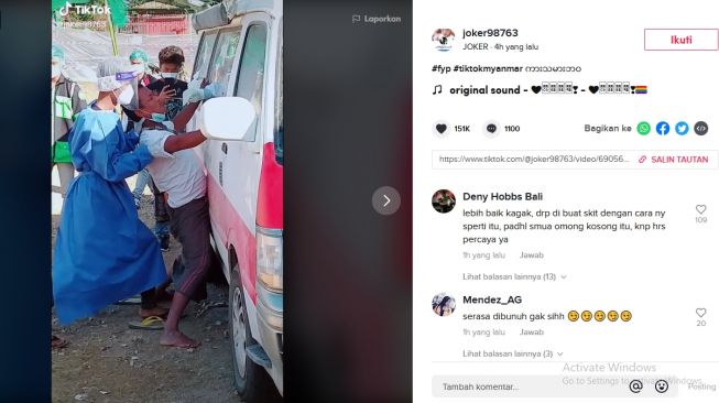 Jalani Swab Test, Tingkah Kocak Bapak Ini Mendadak Viral!