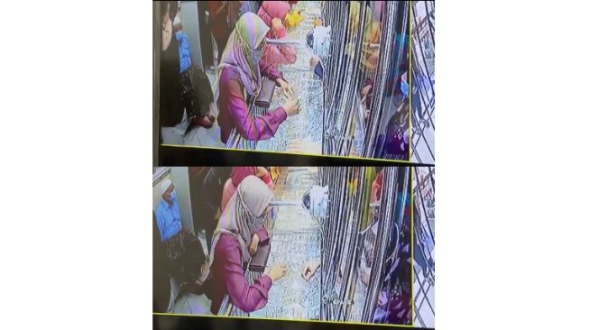 Cuplikan CCTV, tampilkan seorang perempuan nekat mencuri emas (instagram.com/pekalonganinfo)