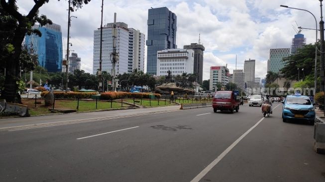 Jelang aksi 1812, lokasi di kawasan dekat Istana Negara masih sepi pendemo. (Suara.com/Bagaskara)