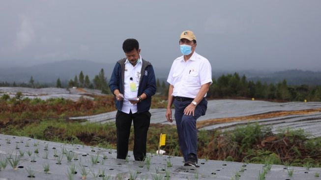 Mentan, Syahrul Yasin Limpo dan Menko Marves, Luhut Binsar Pandjaitan, di Humbahas. (Dok : Kementan)