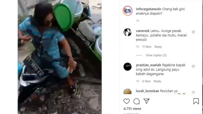 Niat Foto-Foto, Ibu-ibu Ini Malah Bikin Celaka Pedagang Es Cendol