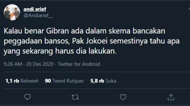 Andi Arief. (Twitter/AndiArief_)