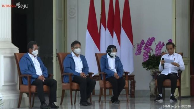 El presidente Joko Widodo anunció los nombres de los nuevos ministros [tangkapan layar Setpres]