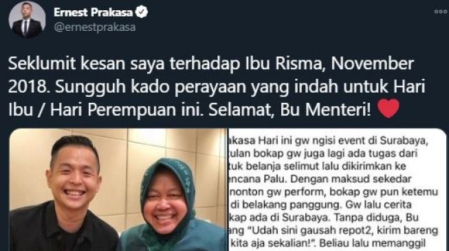 Cuitan Ernest Prakasa. (Twitter/@ernestprakasa)