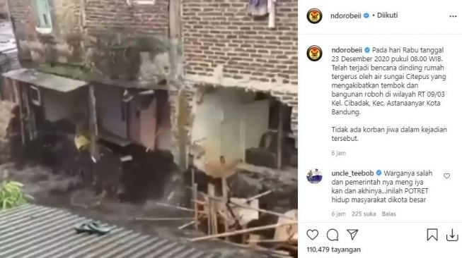 2 Rumah Roboh saat Banjir di Bandung, Polisi: Tak Ada Korban Jiwa