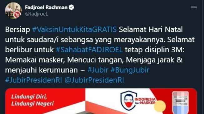 Jubir Presiden dikritik eks Jubir KPK. (Twitter/@fadjroeL)