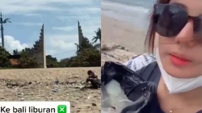 Aksi Wanita Pungut Sampah di Pantai Bali, Videonya Jadi Sorotan