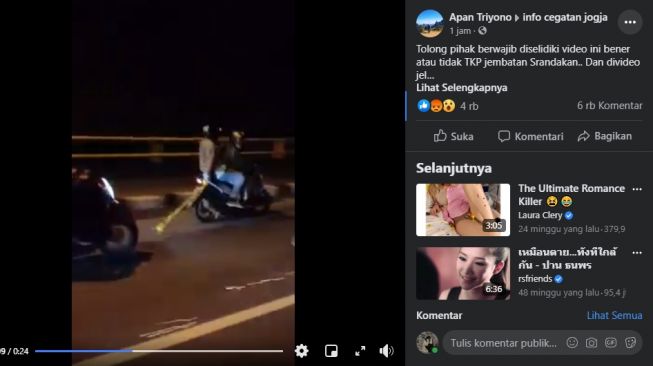 Viral Video Sekelompok Remaja Ugal-ugalan Bawa Sajam di Jembatan Srandakan