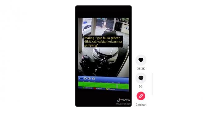 Aksi maling sopan, gagal dan keluar rumah tutup pintu dulu. [TikTok]