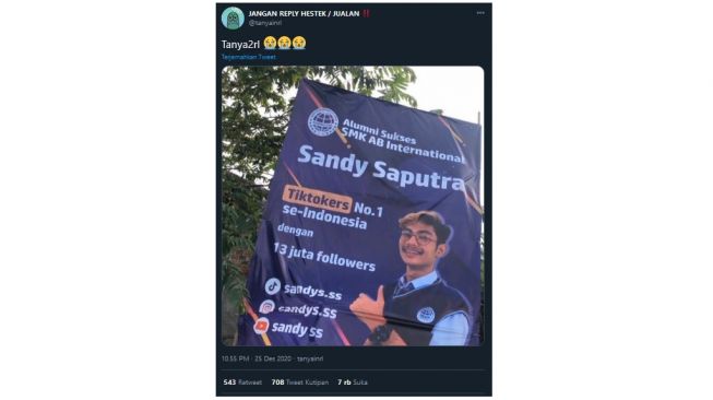 TikTokers Sandy Saputra Mendadak Viral, Lantaran jadi BA Sekolahnya!