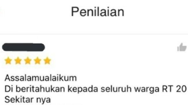 Kocak, Pembeli Tulis Pengumuman RT di Kolom Penilaian Olshop, Begini Isinya