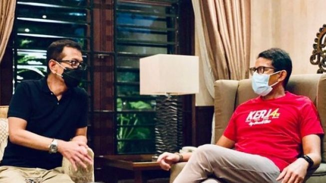 Usai Dilantik Jadi Menpar, Sandiaga Uno Datangi Rumah Wishnutama