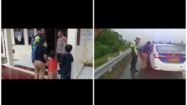 Cekcok dengan Suami, Ibu Ini Nekat Bawa 2 Anak Jalan Kaki di Tol Lampung