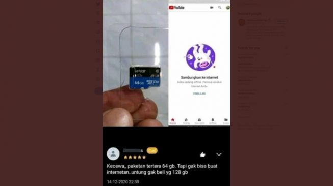 Ulasan belanja online warganet niat beli pulsa dapatnya ini. [Twitter]