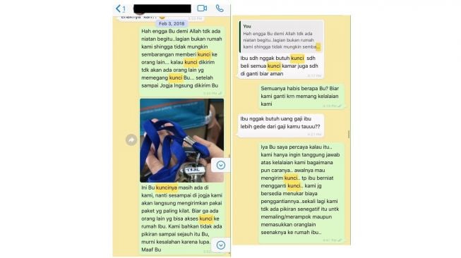 Ibu indekos marah-marah karena kunci kamarnya dibawa oleh penghuni (twitter.com/txtdariibukos)