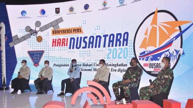 Konferensi Pers usai Puncak Peringatan Hari Nusantara ke-63 Tahun 2020 di Econvention Ancol, Jakarta, Minggu (13/12/2020). (Dok : Kominfo). 