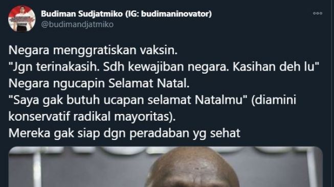 Natalius Pigai ditanggapi Budiman Sudjatmiko. (Twitter/@budimandjatmiko)