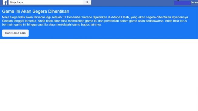 Ninja Saga meninggalkan Facebook. [Screenshot]