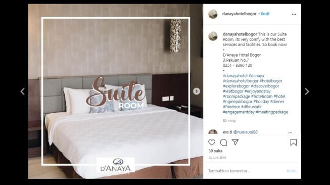 hotel di Bogor Hotel D'Anaya (instagram @danayahotelbogor)