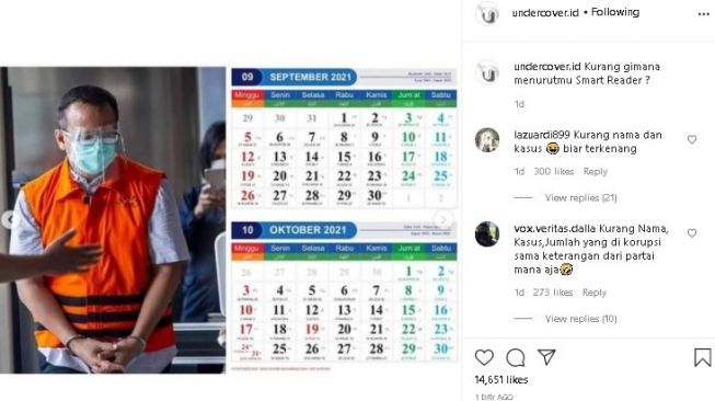 Kalender 2021 Pakai Wajah Koruptor Viral, Warganet Salah Fokus ke Sini