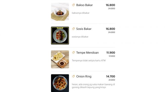 Deskripsi menu makanan di aplikasi ojol (twitter.com/ayuyuliantika)