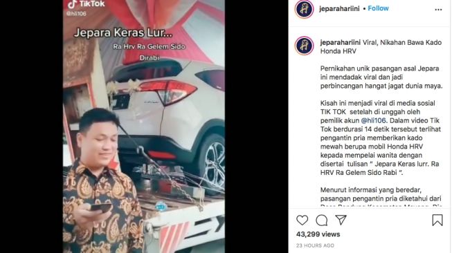 Geger! Pengantin Pria Di Jepara Ini Beri Mahar Pernikahan Mobil Mewah