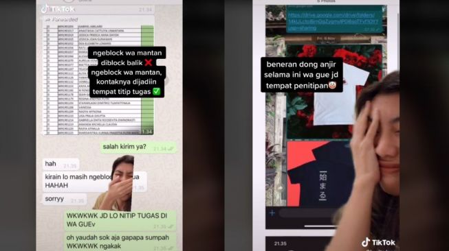 Blokir Kontak WA Pacar, Wanita Ini Dijadikan Tempat Penitipan Tugas (tiktok.com/@heyitsdepa)