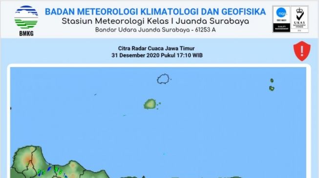 BMKG: Sejumlah Wilayah Jatim Berpotensi Hujan Lebat Pada Malam Tahun Baru