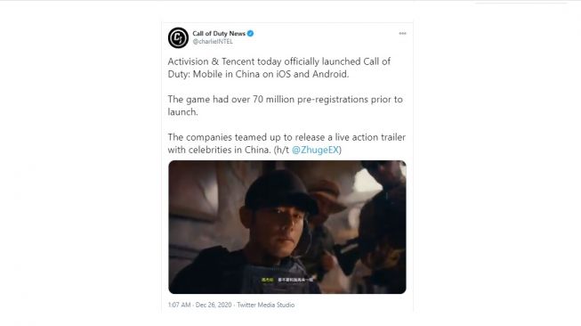 Call of Duty hadir di China. [Twitter]