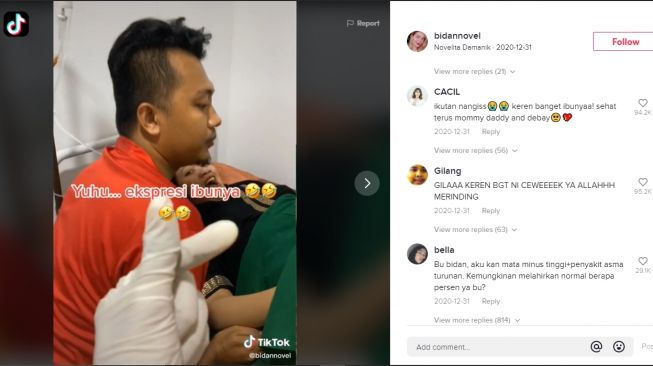 Lahiran Santuy Viral, Sang Ibu Masih Bisa Tertawa, yang Nangis Malah Suami