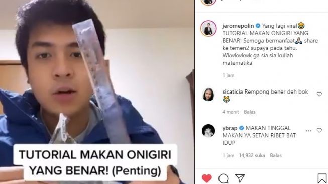 Warganet Pusing, Jerome Polin Bagikan Tutorial Makan Onigiri Pake Penggaris