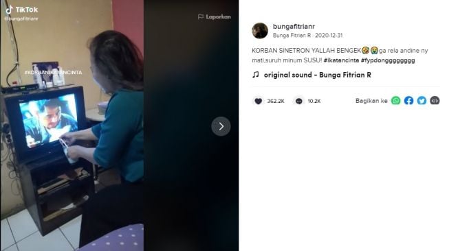 Aksi emak-emak korban sinetron ini jadi viral. [TikTok] 