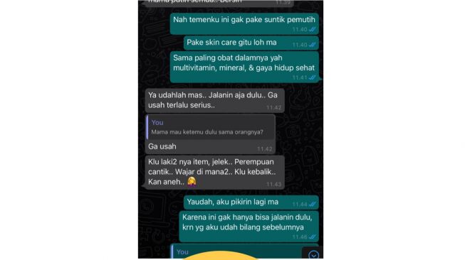 Kisah ibu tak restui hubungan anak dan pacar karena jelek (twitter.com/AREAJULID)