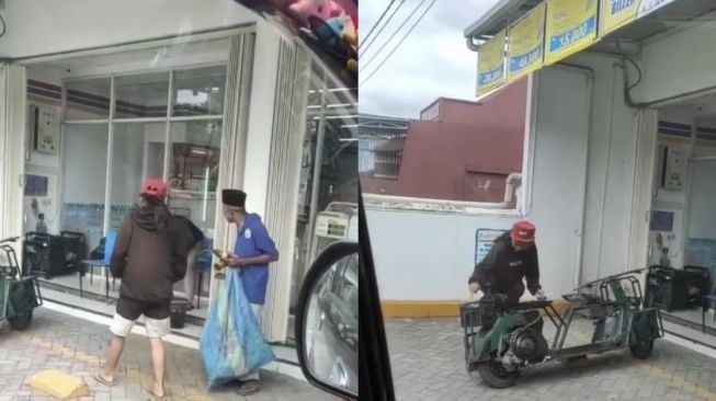 Aksi Anak Vespa Beri Makanan ke Pemulung yang Sudah Sepuh, Banjir Pujian