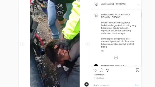 Viral Video Razia Motor Knalpot Bising di Lembang, Publik: Auto Jadi Bolot