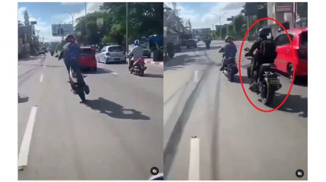 Asyik freestyle malah diciduk polisi yang melintas (instagram.com/makassar_iinfo)