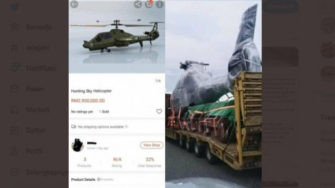 Pembeli Kecewa Beli Mainan  Helikopter  di Olshop yang 