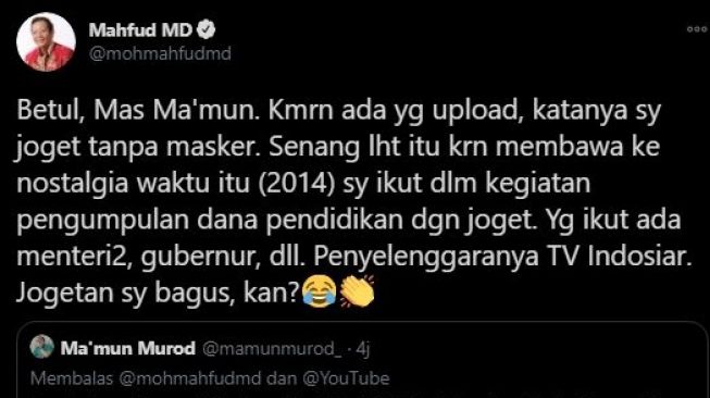 Mahfud MD cuitan. (Twitter/Mahfud MD)