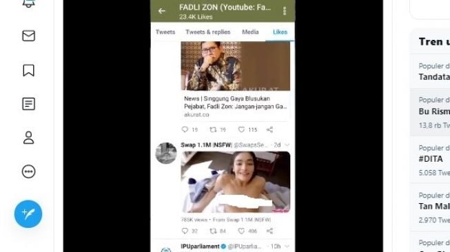 Xvideoswww Com - Sering Bela Habib Rizieq, Akun Twitter Fadli Zon Nakal, Like Video Porno