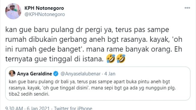 Tanggapi Cuitan Anya Geraldine, KPH Notonegoro Diminta Battle Sama Rafatar