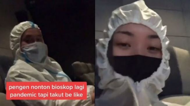 Nonton di Bioskop Pakai Baju Astronot, Pasangan Kekasih Ini Tuai Perhatian