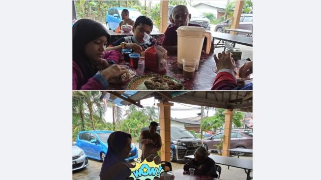 Kocak! Sekeluarga Makan di Rumah Orang, Dikira Warung Ternyata Lagi Kenduri