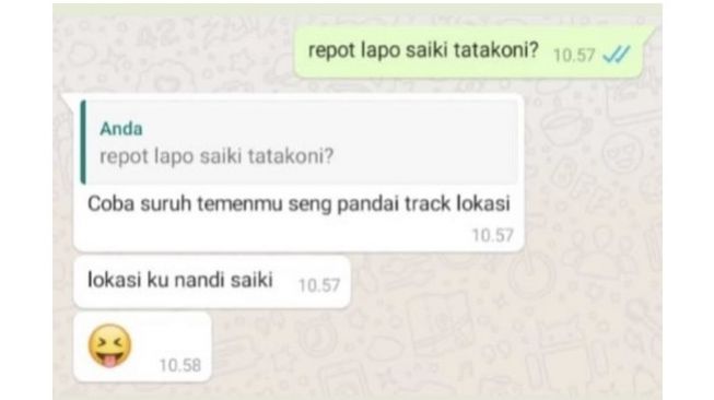 Isi pesan pelaku tantang korban untuk melacak lokasinya  (twitter.com/rubyporor)