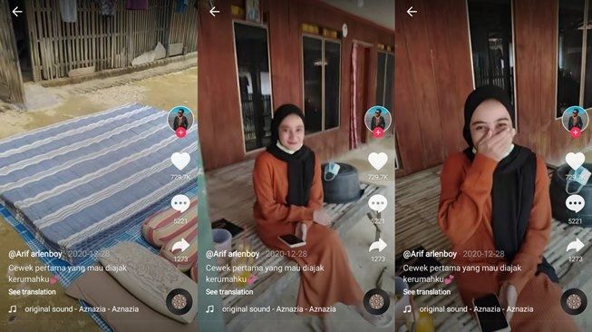 Viral cewek mau diajak ke rumah pacar yang sangat sederhana. (TikTok/@arifinho_)