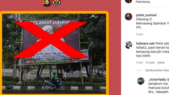 Unggahan memasang atribut FPI di Sumatera Selatan [instagram]