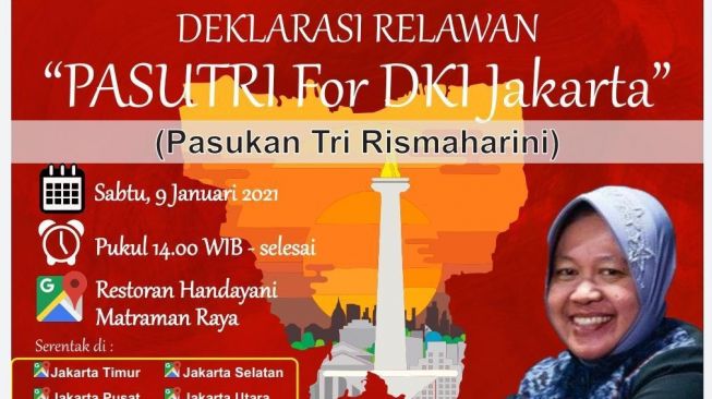 Beredar Agenda Deklarasi Pasukan Tri Rismaharini Bakal Calon Gubernur DKI