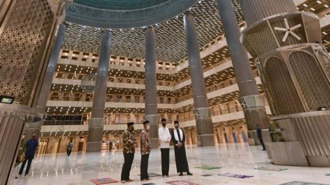 Presiden Jokowi meresmikan selesainya renovasi besar pertama Masjid Istiqlal, Kamis 7 Januari 2021 / [ Foto Sekretariat Presiden ]