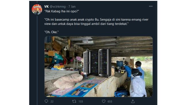 Parodi Mensos Risma saat blusukan (twitter.com/vctrkmng)